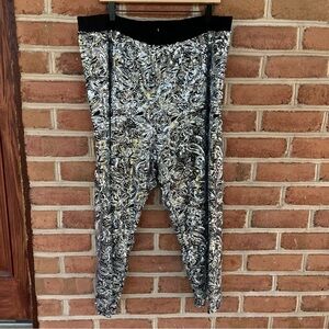 Black and silver sequin pants from anthropologie plus size 3X